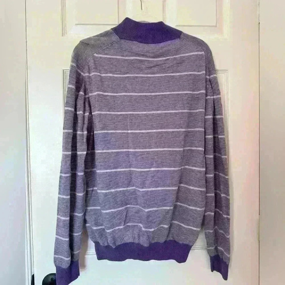 VINTAGE Royal Testimony purple striped super soft men’s sweater - Picture 3 of 5